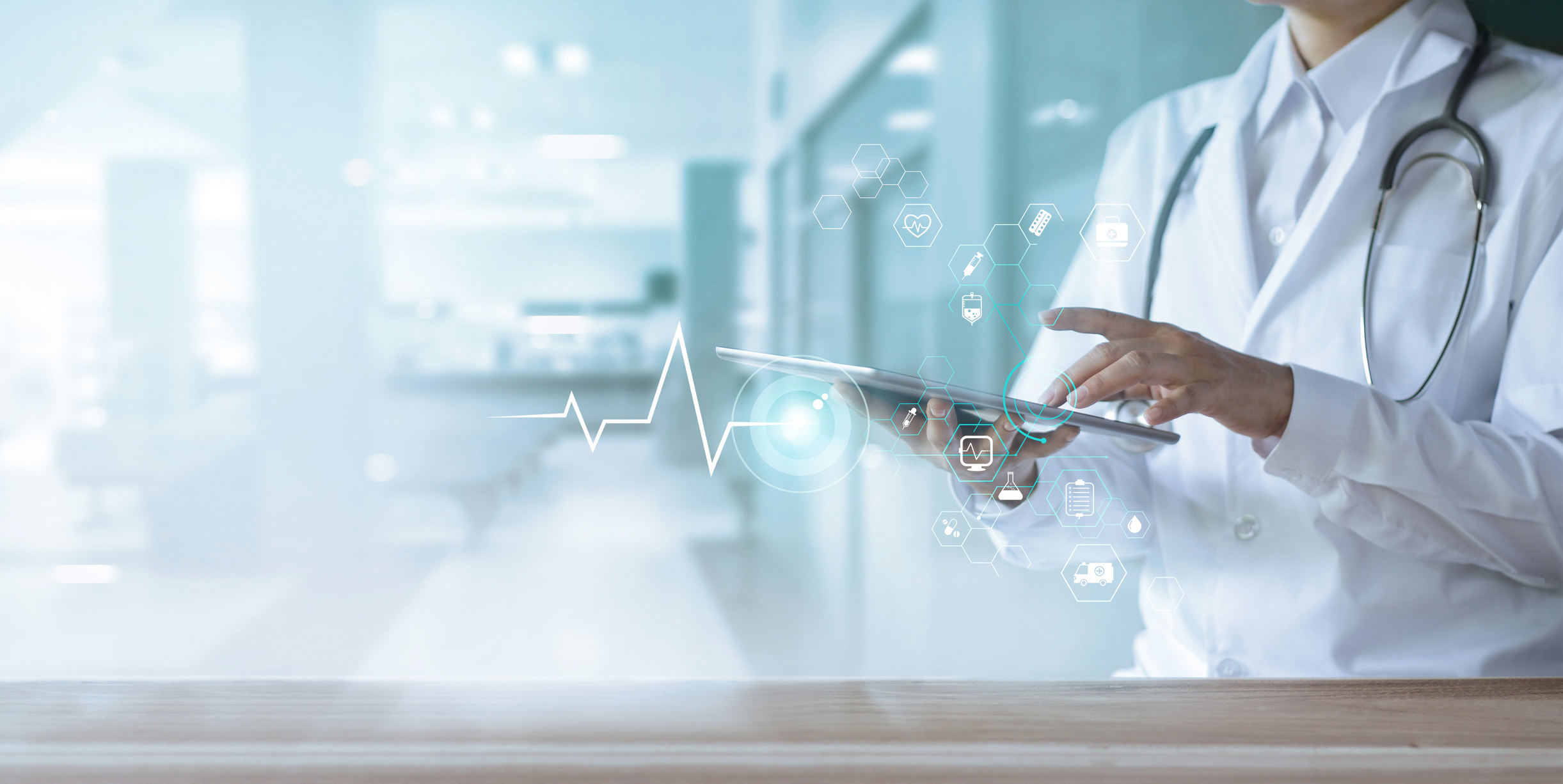 Doctor using digital health platform